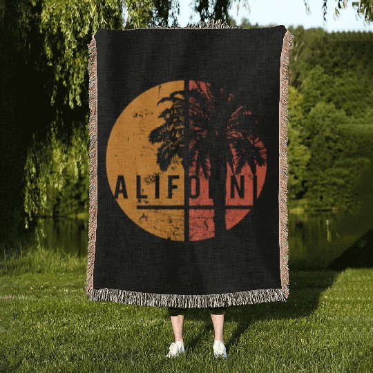 Berkeley California Cool Native Palm Tree Woven Blankets