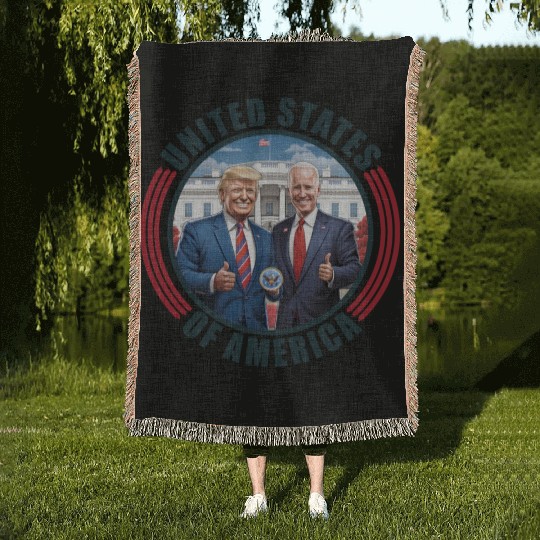 President USA Donald Trump Joe Biden Woven Blankets