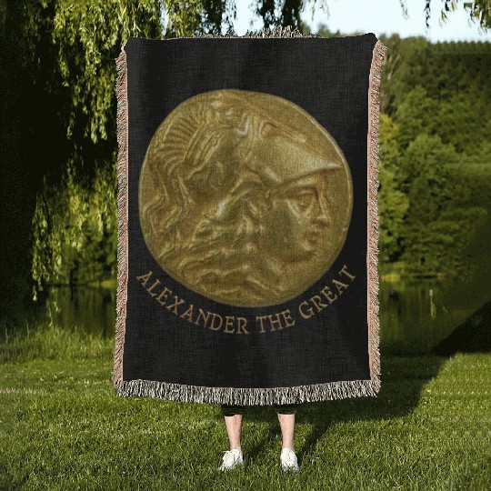 Alexander the Great, the great Greek warrior. Woven Blankets