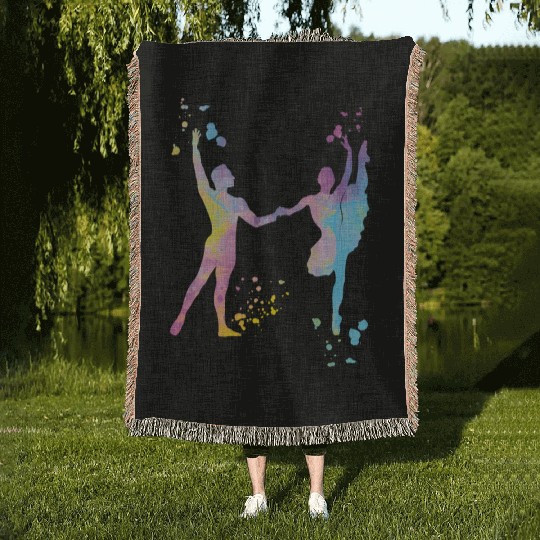 Ballet Dance Couple Woman Ballerina Woven Blankets