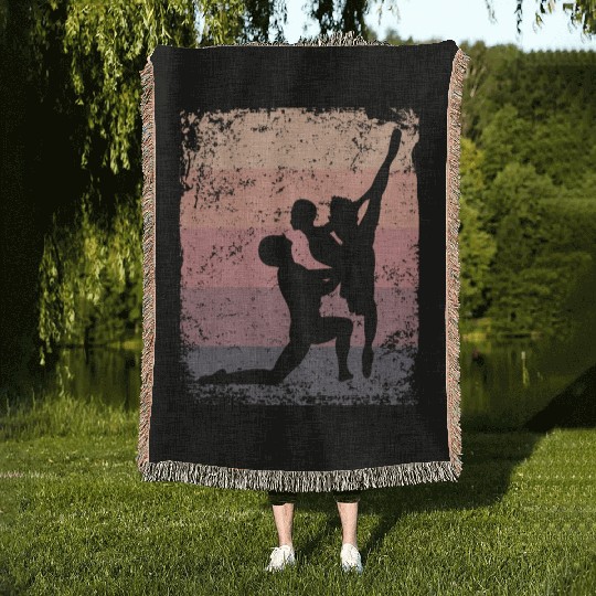 Ballet Dance Couple Vintage Ballerina Woven Blankets
