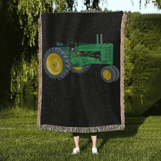 Classic tractor Woven Blankets