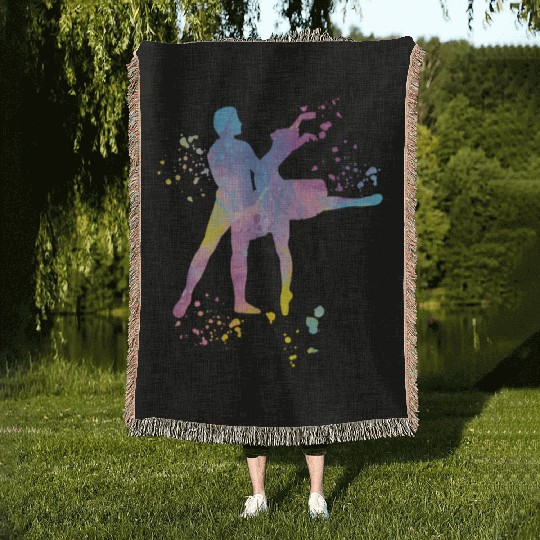 Ballet Dance Couple Woman Ballerina Woven Blankets