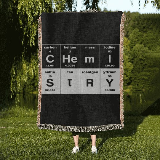 Chemistry Periodic Table Science Teacher Funny Woven Blankets