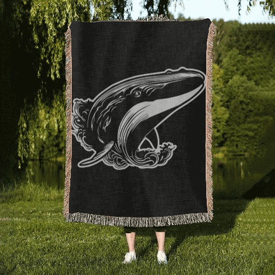 Whale Ocean Marine Woven Blankets