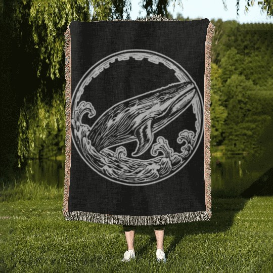 Whale Ocean Marine Woven Blankets