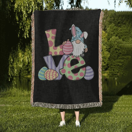 Love Easter Sped Teacher Gnomes Teacher Easter 202 Woven Blankets