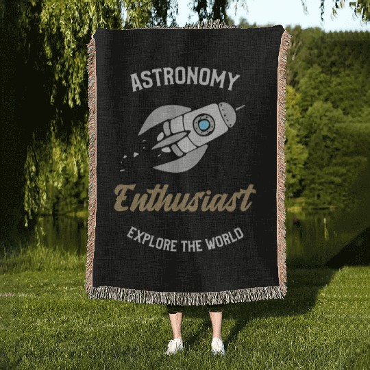 Astronomy Enthusiast - moon astronomy Woven Blankets