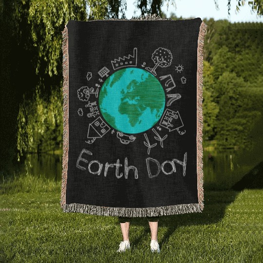 Save The Earth Cute Funny Woven Blankets