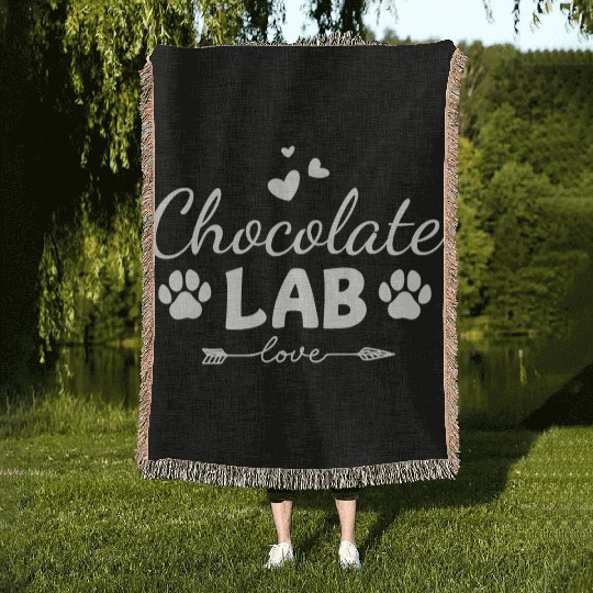 Chocolate Lab Love Woven Blankets