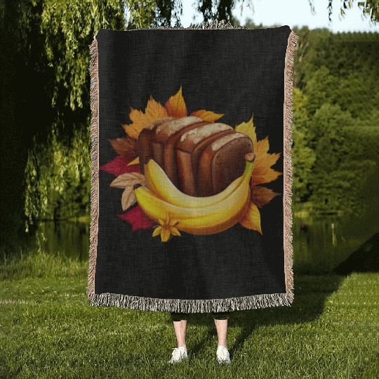 Autumnal Banana Bread: Delight Amidst Colorful Lea Woven Blankets