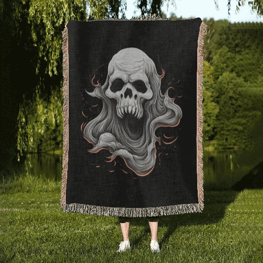 Eerie Halloween Ghoul Art, Spooky Season Delight 3 Woven Blankets