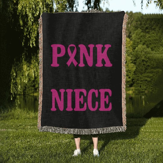 I Wear Pink For My Niece Woven Blankets