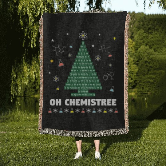 Oh Chemistree Periodic Table Chemistry Tree Woven Blankets