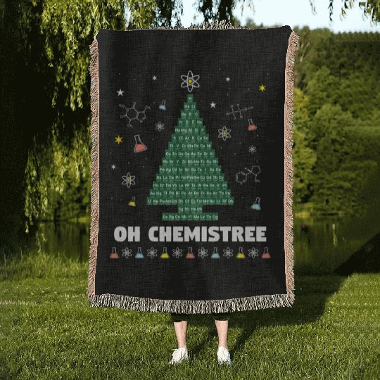Oh Chemistree Periodic Table Chemistry Tree Woven Blankets