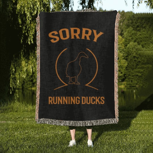 Indian Runner Gift Running Duck Woven Blankets