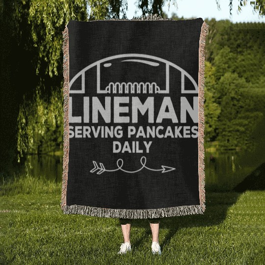 Lineman Serving Pancakes Daily Football Lovers Woven Blankets