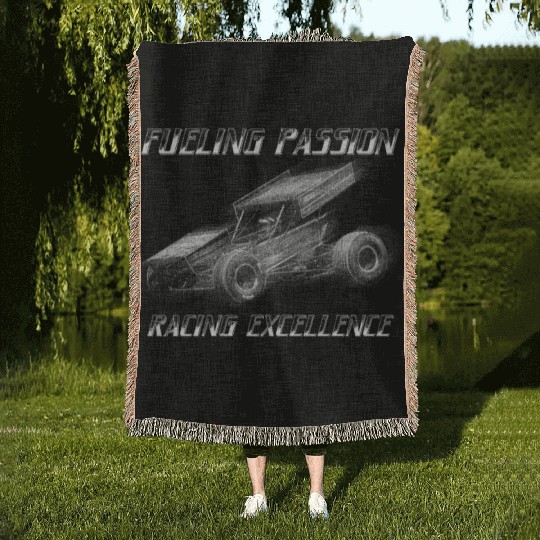 Sprint Car Mom Dirt Track Racing Racing Race Day Woven Blankets