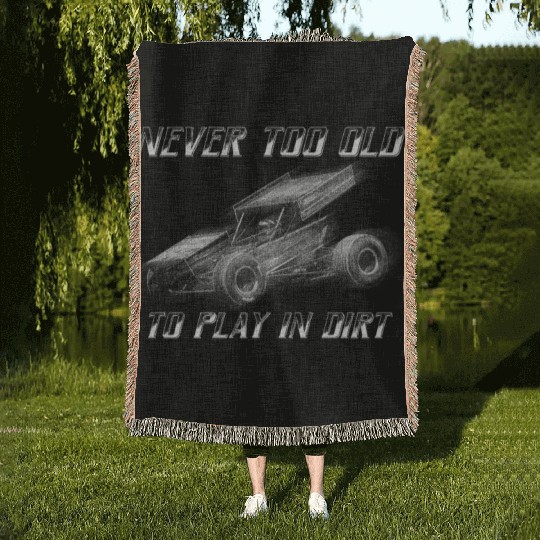 Sprint Car Mom Dirt Track Racing Racing Race Day Woven Blankets