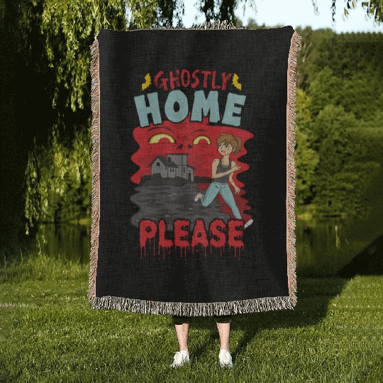 Horror Paranormal Haunted House Spooky Halloween Woven Blankets