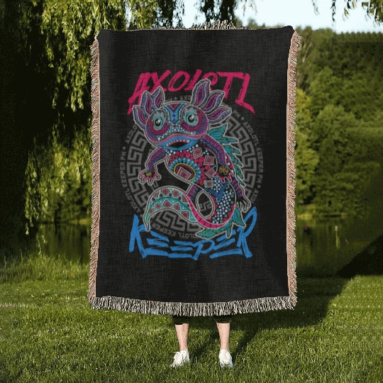 Axolotl Keeper Woven Blankets