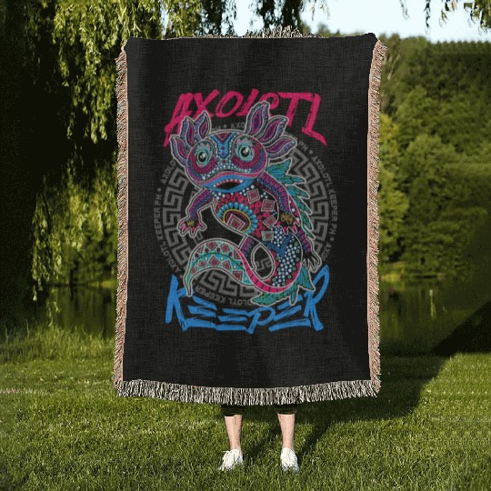 Axolotl Keeper Woven Blankets
