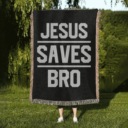 Jesus Saves Love Jesus Christian Christmas Woven Blankets