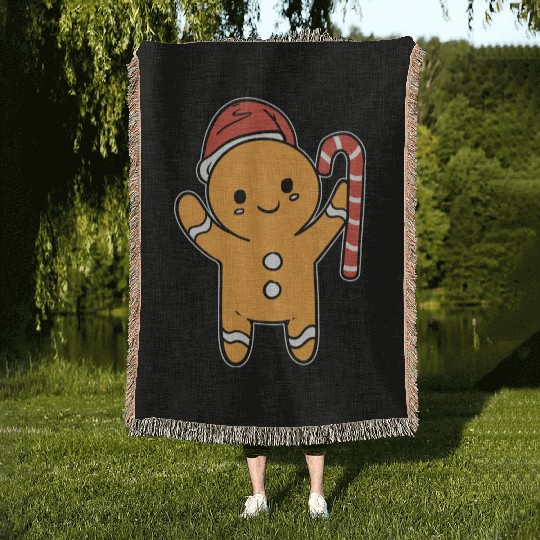 Gingerbread Cookie Baker Gift Woven Blankets