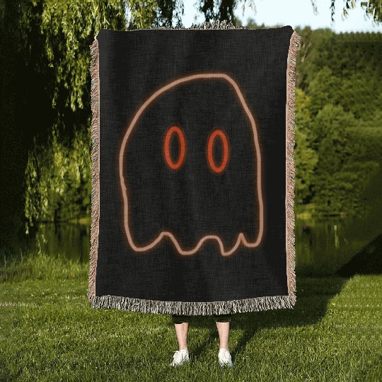 Orange neon ghost Woven Blankets