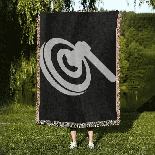 Axe Throwing Bullseye Target Hatchet Tomahawk Woven Blankets