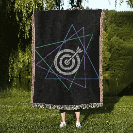 Geometric Bullseye Target Woven Blankets