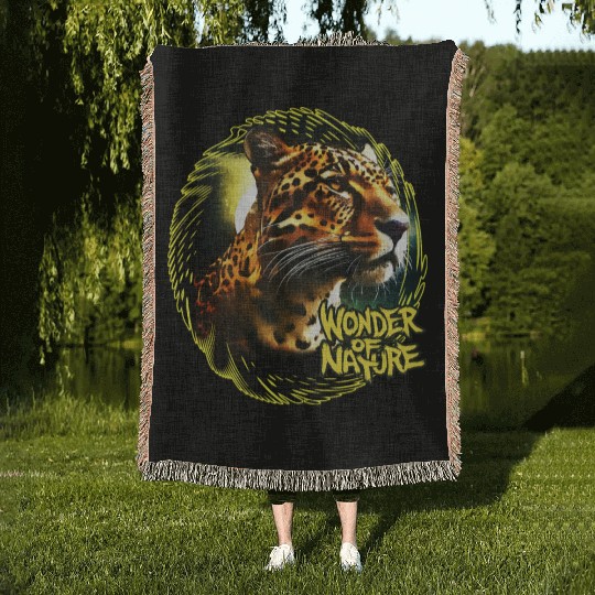 Moonlit Jaguar Woven Blankets