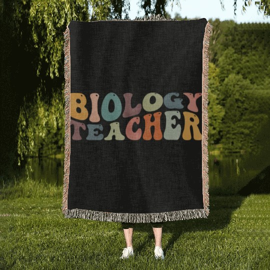Groovy Biology Teacher Biologist Science Teaching Woven Blankets