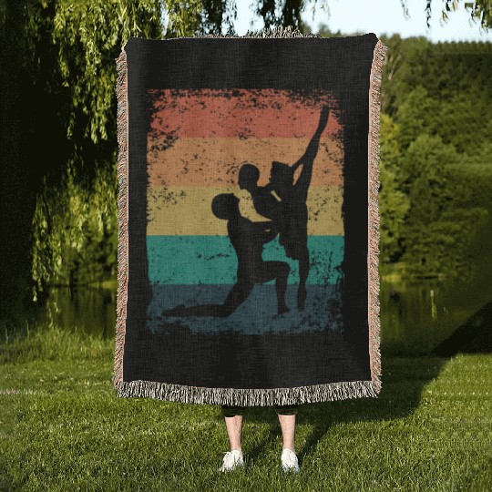 Ballet Dance Couple Vintage Ballerina Woven Blankets
