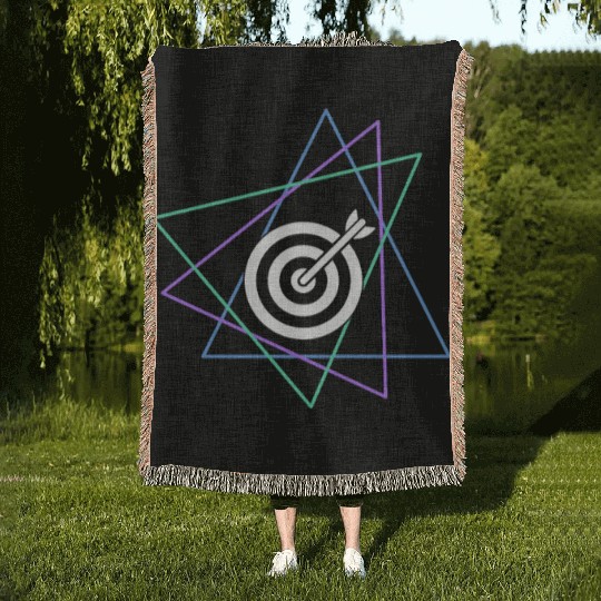 Geometric Bullseye Target Woven Blankets