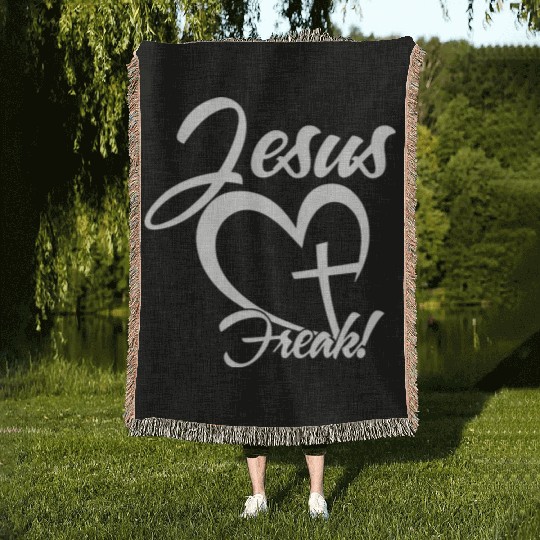 Jesus Freak Love Jesus Christian Christmas Woven Blankets