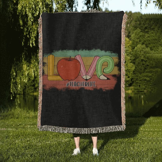 Love Teacher Life Woven Blankets