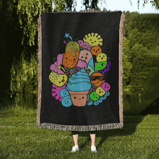 Multi Colorful Sweet Gang Woven Blankets