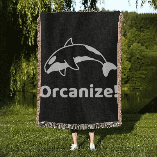 Orcanize Funny Team Orca Killer Whale Lover Gift Woven Blankets