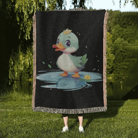 Green Duck Woven Blankets