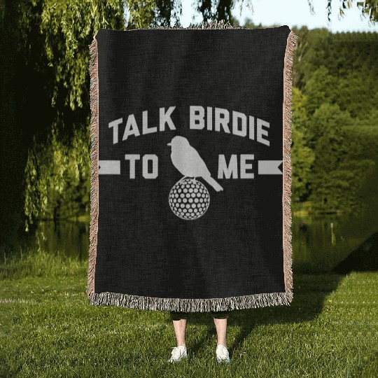 Funny Golf Stuff Gift Talk Birdie To Me Men Women Woven Blankets
