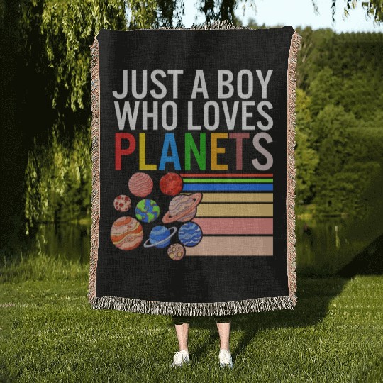 Solar System Woven Blankets, Just A Boy Who Loves Planets