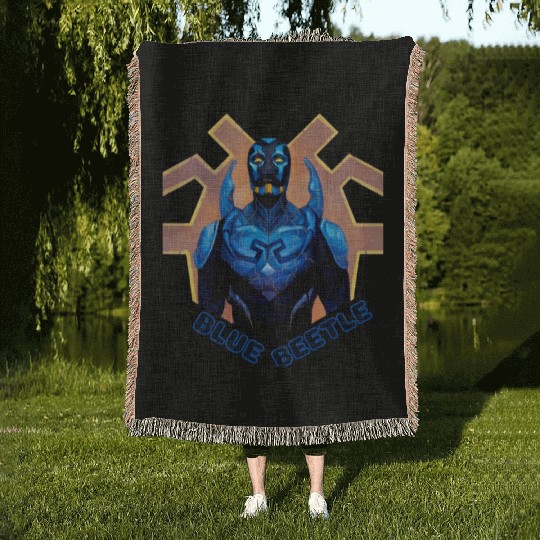 Blue Beetle Woven Blankets
