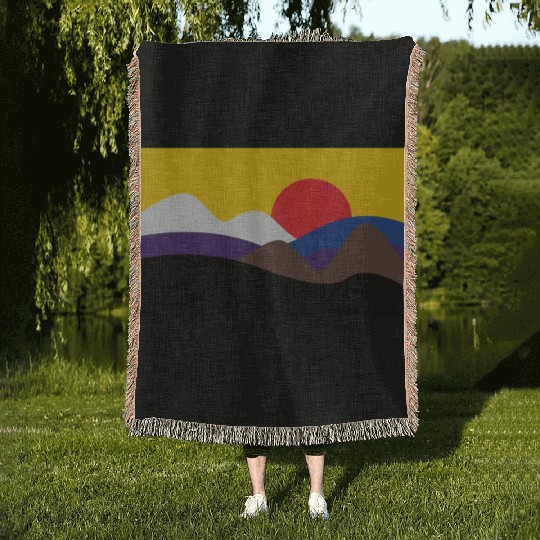 Colors of Jiu Jitsu Belts Minimalist Sun Woven Blankets