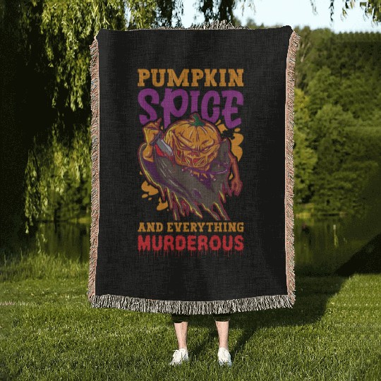 Scary Pumpkin Halloween Costume Autumn Fall Gift Woven Blankets