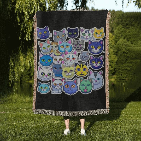 Hilarious Meme Cats: Shareable Humor Pack Woven Blankets