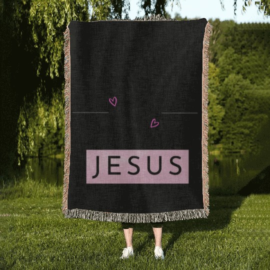 Nothing Stands In Between A Girl & Her Jesus Woven Blankets