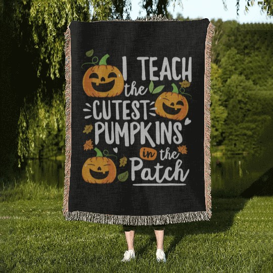 Teacher Halloween Pre K Teacher Kindergarten Woven Blankets