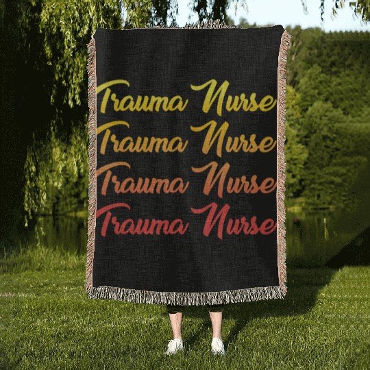 Great Trauma Nurse Typeset Woven Blankets