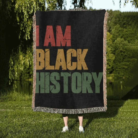 I Am Black History Woven Blankets